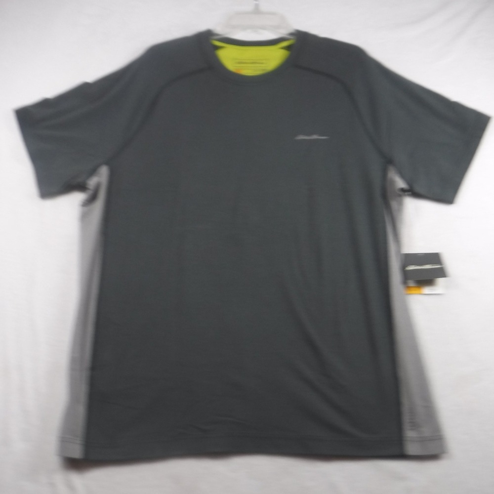 Eddie Bauer Travex Men XL Active T-Shirt Gray FreeDry Cotton Trekking Travel NEW